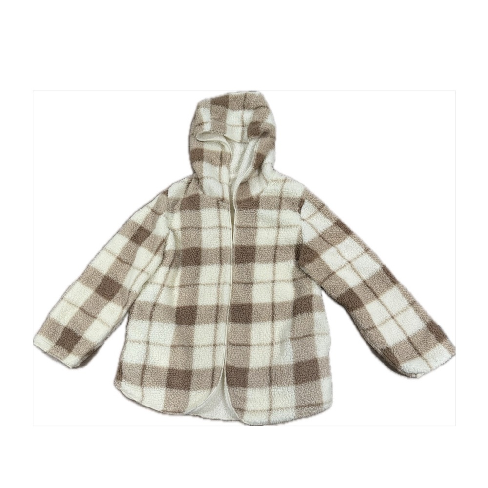 💕 Women’s Unbranded Sherpa hoodie fleece open jacket in excellent condition